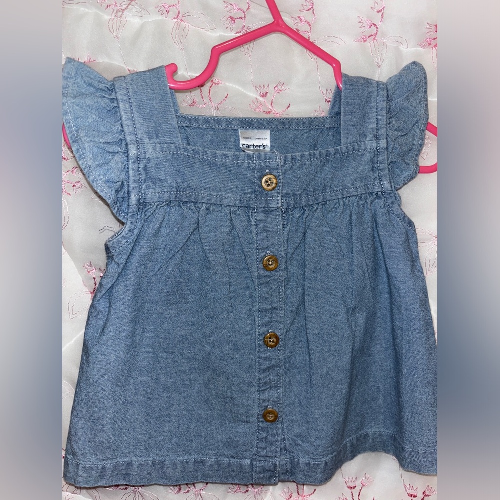 (3/$10) Carter's Blue Denim Button-Up Dress